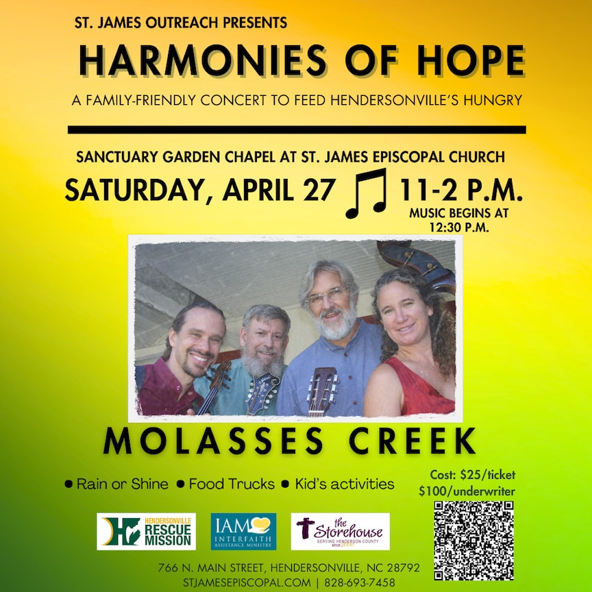 St. James of Hendersonville, NC Present Molasses Creek April 27 Link